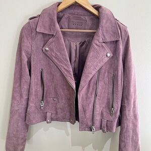 Blank NYC Suede Moto Jacket Zip Up Purple Lilac Women’s Size medium